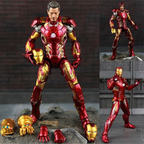 

Новые горячие theavengers Ironman модель действия 20 см Mk42 Mk43 железный человек кукла пвх Acgn рисунок игрушки Brinquedos аниме детские игрушки C19041501