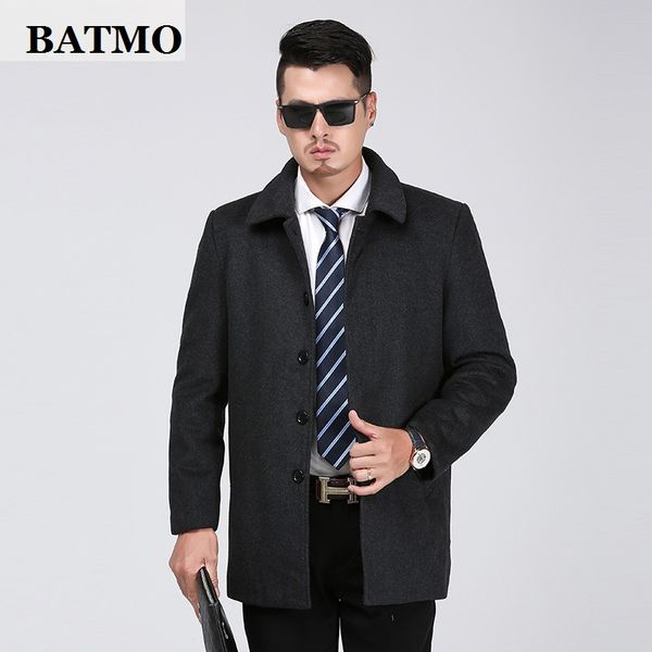 

batmo 2019 new arrival winter wool casual trench coat men,men's winter wool jackets,plus-size m-4xl w1317, Black
