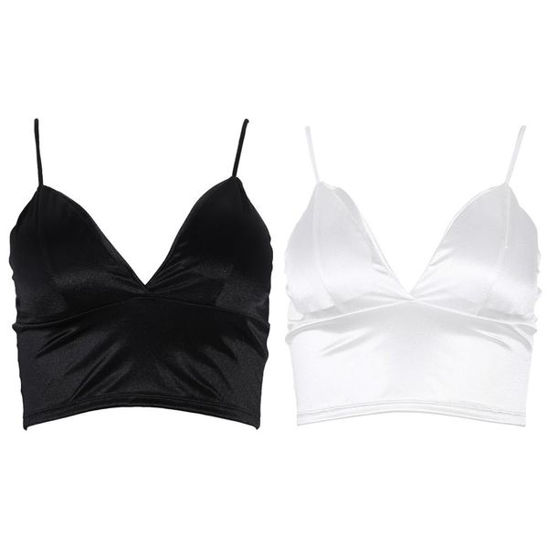 Camisoles Tankları Kadın Kayışı Katı Seksi Bikini Kırpma Tops Tank Üst İç Çamaşırı Bralette Wirefree Sutyen