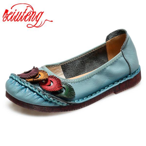 

xiuteng nation style oxford shoes women 2020 spring soft leather oxfords flats casual shoes lace up retro brogue shoes006, Black