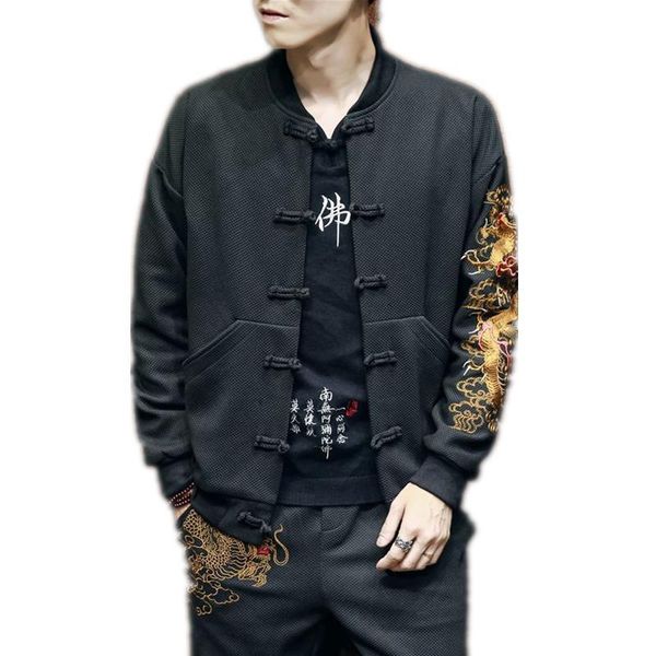 

дракон вышивки bomber jacket пальто мужчины jaqueta masculina мужской куртки casaco куртки homme мужчина для осени размер m-5xl, Black;brown