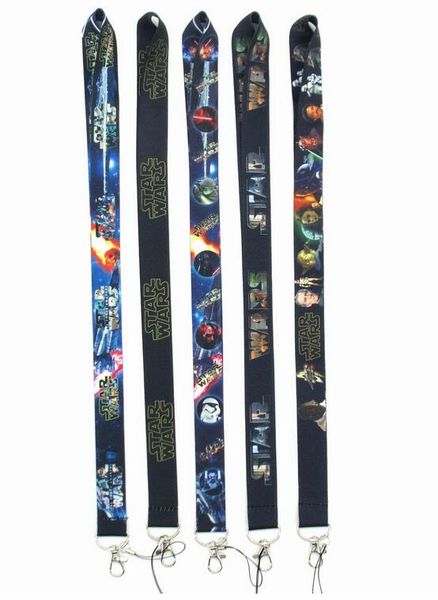 

10pcs the movie star wars design mobile phone necklace strap key chain lanyards id card holder ing, Blue