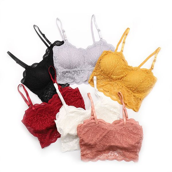 

beauty back padded lace bra women tube lingeries female lace wrapped chest underwears, Black;white