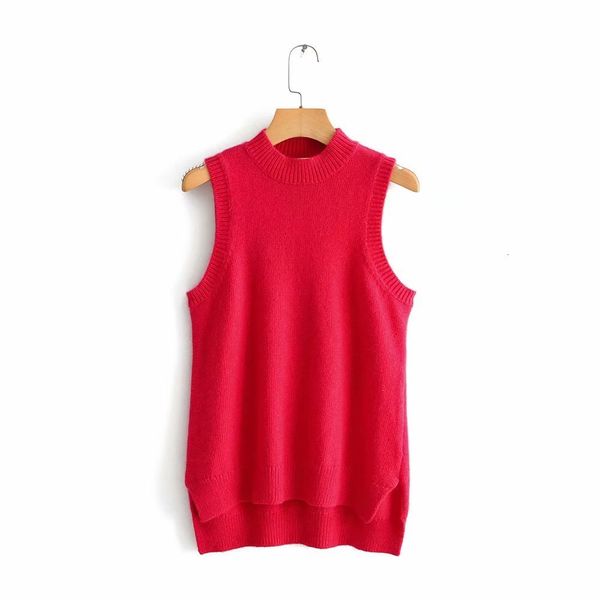 

women solid color round collar sleeveless vest sweater ladies basic knitted casual slim sweaters female autumn chic s106, Black;white