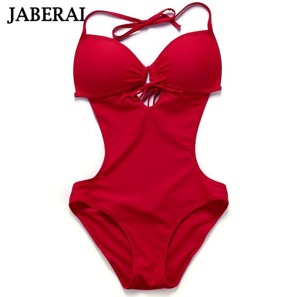 

jaberai one piece swimsuit 2020 monokini backless swimwear women push up biquini halter beachwear strappy bathing suit qe333, White;black