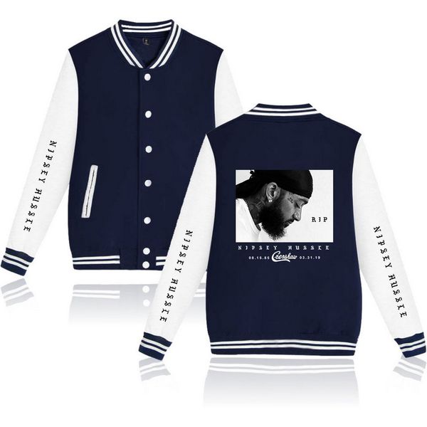 

Men 039 jacket nip ey hu le ba eball uniform printing ingle brea ted fa hion 2019 men 039 clothe ca ual long leeve loo e large