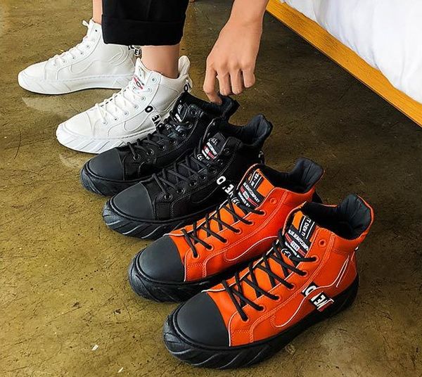 

2019 classics black white high skateboard shoes old skool men casual flat shoes sneakers