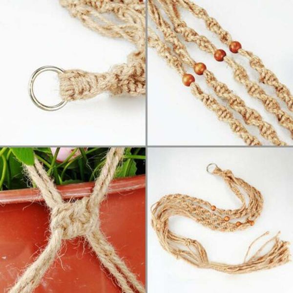 

hanging macrame rope plant flower pots holder planter basket home garden decors