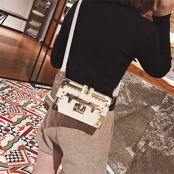 

vintage handbags clutch women messenger bags panelled box bag rivet crossbody shoulder bags small handbag purse