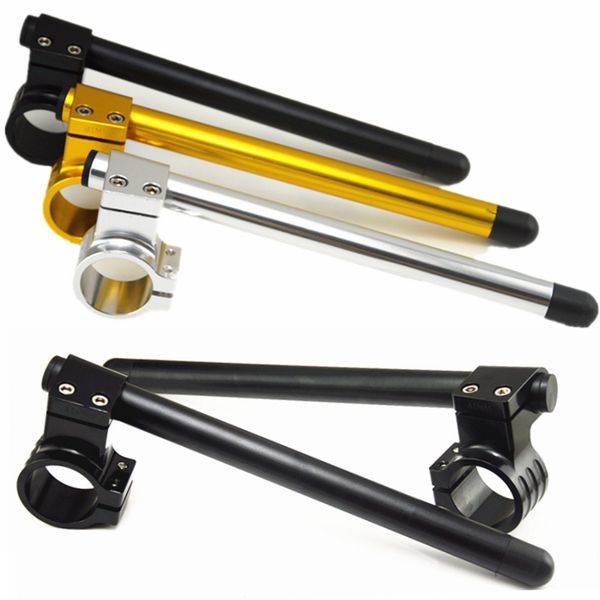 

2pcs universal moto racing adjustable cnc 37/41/45/48/50mm clip on ons riser fork handlebars handle bar cafe racer motorcycle