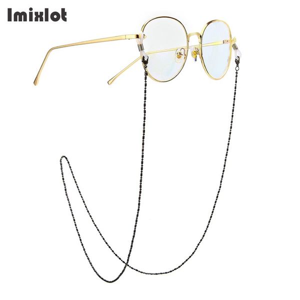 

imixlot women eyeglass chains black metal beads chains anti-slip eyewear cord holder neck strap reading glasses rope ship