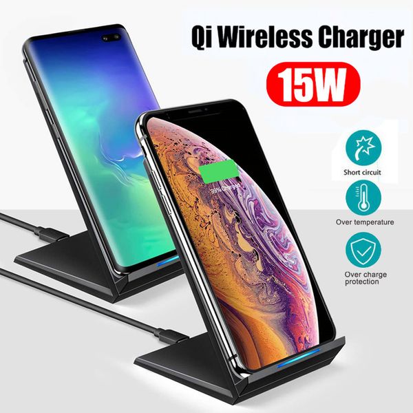 

10w 15w qi fast wireless charger for samsung note 10 plus s9 huawei p30 pro iphone x xiaomi 9 qi fast wireless charger charging