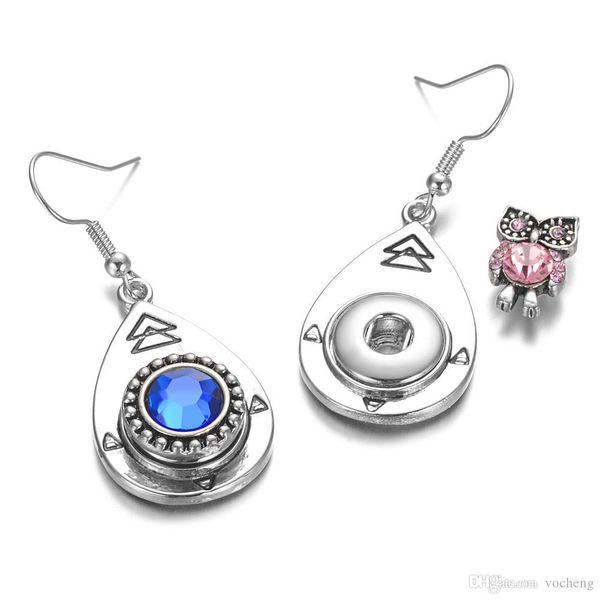 

10pcs lot european and american fashion interchangeable snap buttons earrings fit 12mm ginger snap earring jewelry nn-738*10, Silver