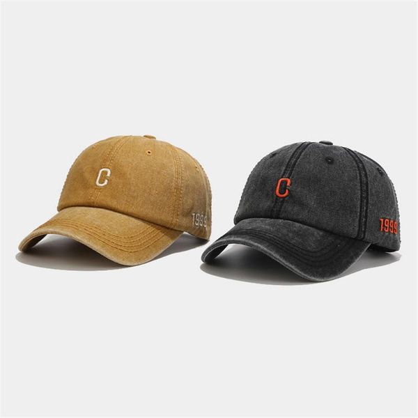 

visors fashion snapback sun hat c letter embroidery cotton white baseball caps women men solid color dad hats, Blue;gray