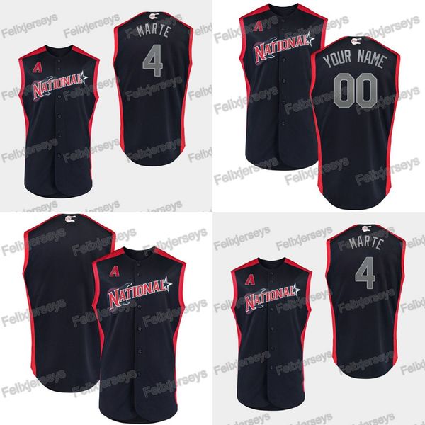 

4 Ketel Marte 2019 All-Star National Arizona Custom Diamondbacks Baseball Jerseys Free Shipping S TO 3XL