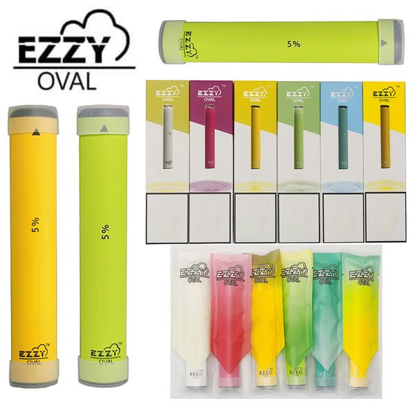 

Новый Ezzy OVAL Одноразовые электронные сигареты Starter Kits 280mAh батареи 1,3 мл Масло Картриджи Упаковка Empty Vape Ручки устройства Бобы Испаритель тележки