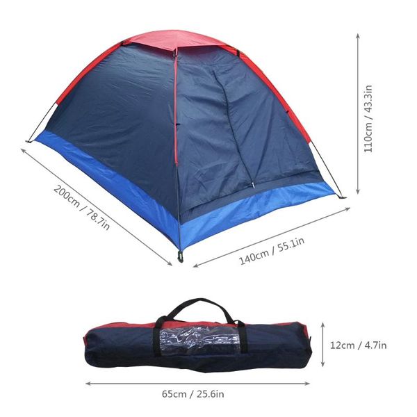 

2 persons camping tent single layer beach tent outdoor travel windproof waterproof awning summer with bag ru stock