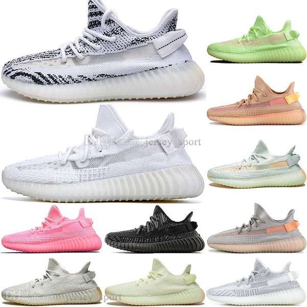 

2019 new kanye west clay v2 static reflective gid glow in the dark mens running shoes true form women men sport designer sneakers size 36-48, White;red