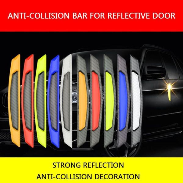 

reflective car reflective carbon fiber door warning strip universal illuminated stickers and auto night protector accessories