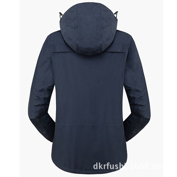 

stock men's casual outdoor waterproof jacket coat waterproof windproof men's sports mountain climbing ski suit cotton coat, Black