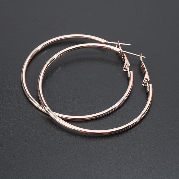 

female fashion jewelry big round earrings circle rose gold color hoop earrings for women 10cm/8cm/6cm /4cm/5cm ear accessories, Golden;silver