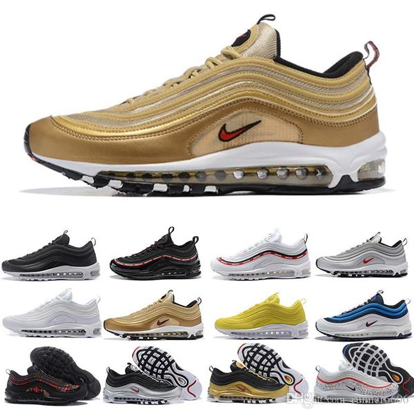 

air shoes og triple white running shoes og metallic gold silver bullet pink mens trainer women sports sneakers f41ec
