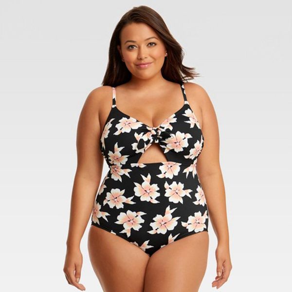 

new european and american foreign trade bikini print conservative shade skinny lady jumpsuit big size swimsuit, White;black