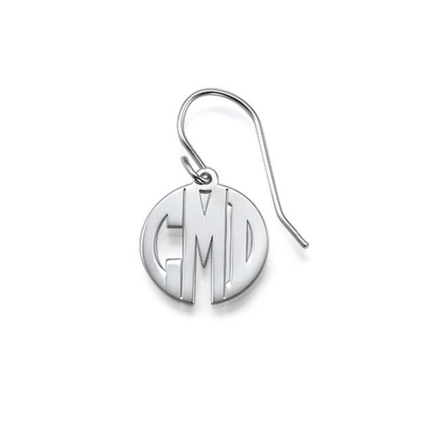 

rir personalized block initials stud earrings circle three letter earrings med gifts, Golden;silver
