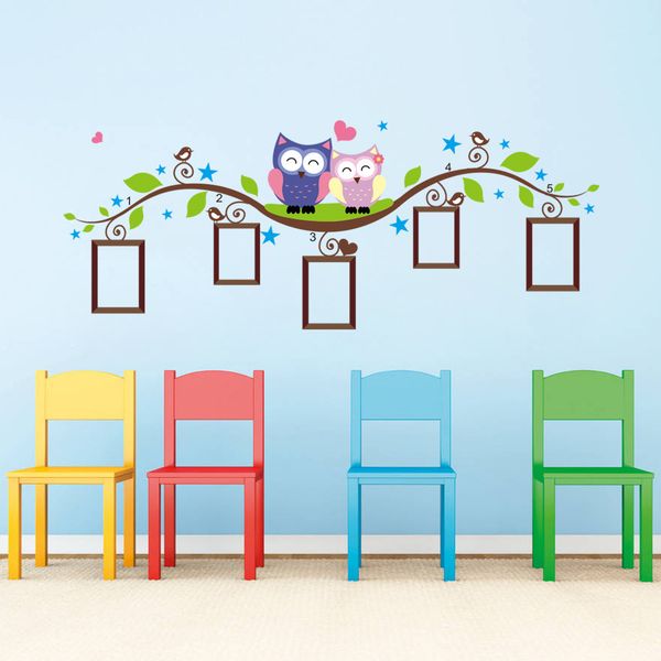 

owl branch p frame living room bedroom wall sticker waterproof removable