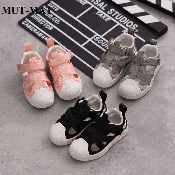 

kid shoes children genuine sandals boy&girls candy color breathable and light simple retro design magic sticker shoes t200411, Black;red