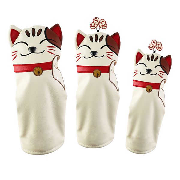 

3pcs pu leather golf wood head cover fairway driver woods headwear