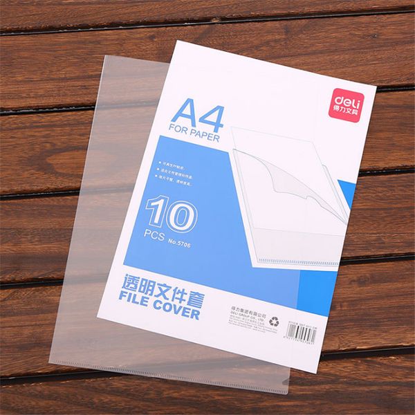 

10 pcs single clip single folder page folder l-shaped document bag report office storage