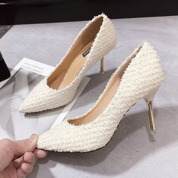 

fashion women elegant pumps high heels sweet pointed toe female party dress shoes office lady wedding party stiletto y21-47, Black