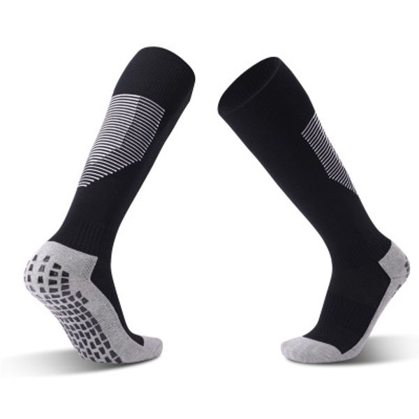 

fashion summer mens football socks new arrival over knee mens solid color non-slip breathable stockings casual men sports socks, Black
