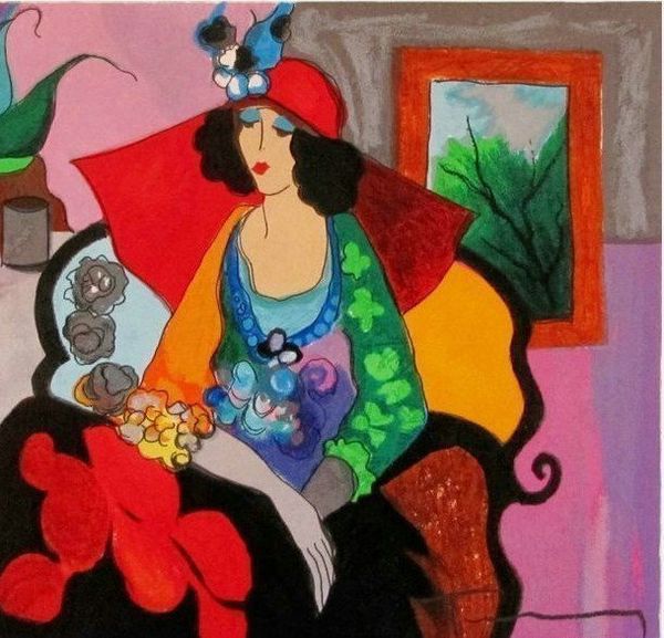 

itzchak tarkay nouvelles фигурация главная произведения искусства современный портрет сеньоры ручной работы картина маслом на холсте вогнута