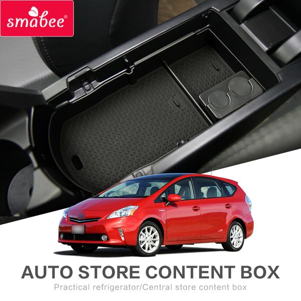 

smabee car central armrest box for prius 30 2012 - 2015 prius30 xw30 zvw30 zvw35 coin storage glove box tray storage