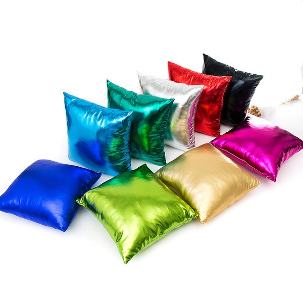 Square Shining Pillow Cushion 45 45cm Foil Gold Silver Pu Pillows