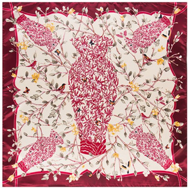 

mai tong scarves 60cm * 60cm leaves elephant family name wind ms. silk professional small square scarf ty2366, Blue;gray