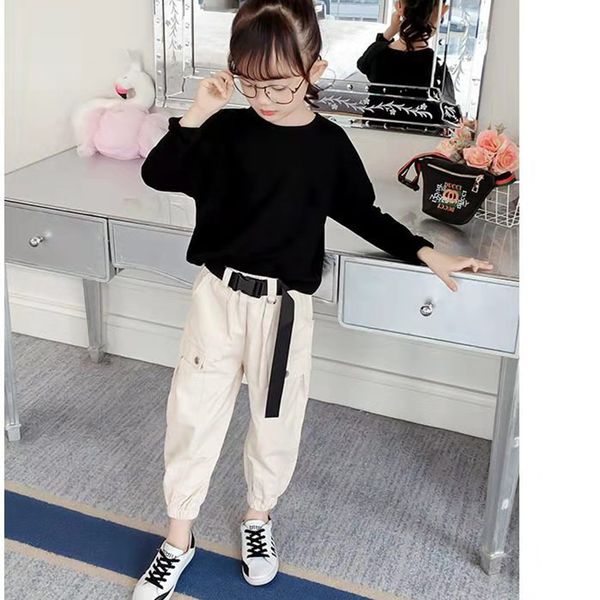 

girls clothing sets 2019 spring autumn toddler girls 2pcs outfit kids tracksuit suit for girls age 3 4 5 6 7 8 9 10 12 year t200707, White
