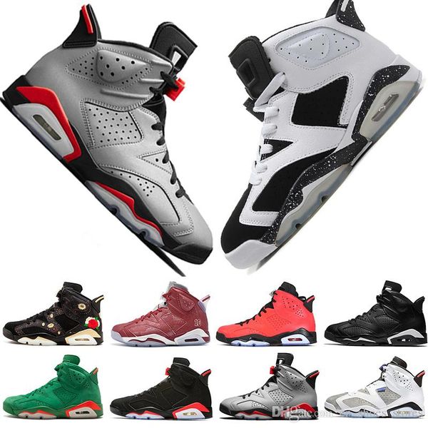

new 2019 infrared bred 6 6s mens basketball shoes 3m reflective bugs bunny tinker hatfield cny flint men sports sneakers designer