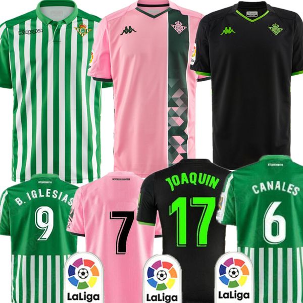 

royal betis soccer jerseys juanmi joaquin canale c. tello canales a. barragan fekir football shirt 2020, Black;yellow