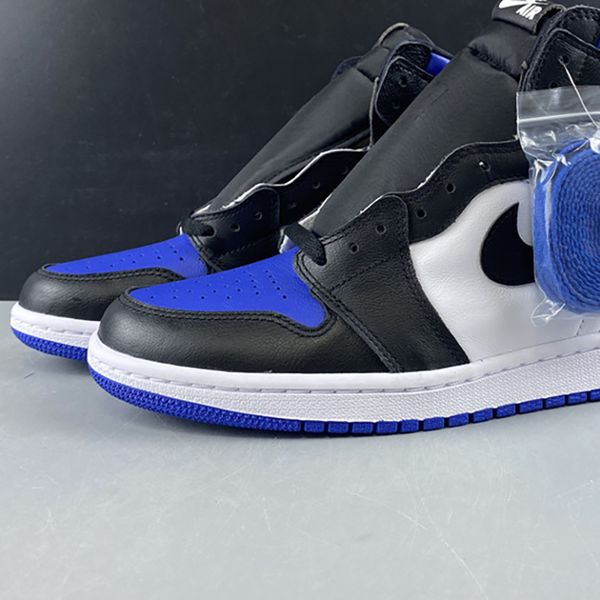

air 1 high og game royal 555088-041 black blue white 1s women men basketball sports shoes sneakers trainers with original box, Black;white