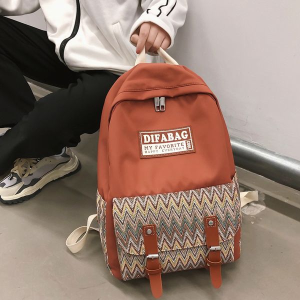 

difa chinese style waterproof nylon women backpack female belts buckle leisure bag schoolbag for teenage girls travel mochilas