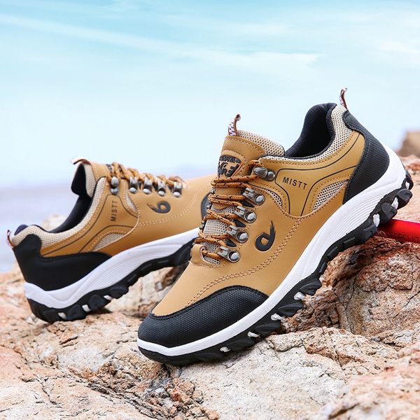 

new leather outdoor sports hiking shoes men waterproof fishing anti-skid working climbing trekking shoes male hunting boots 2020