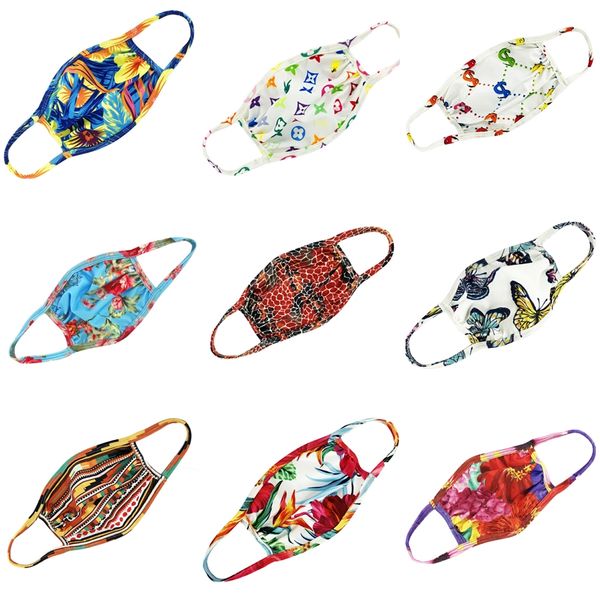 

2020 new washable elastic mascherine mouth masks camo print designer printed 4 layer earloop dust filtrition face mask for man w #986, Black