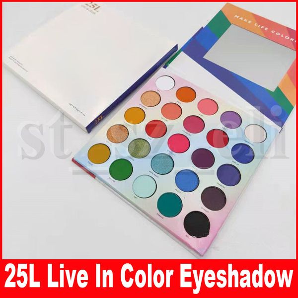

макияж глаз палитра теней для век 25 цветов shimmer matte eyeshadow live in color 25l прочные водостойкие тени для век