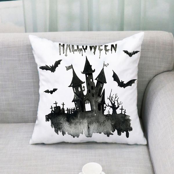 

halloween ghost witch pumpkin pillowcases seat sofa pillow cover linen cotton square green cushion cover for home decoration