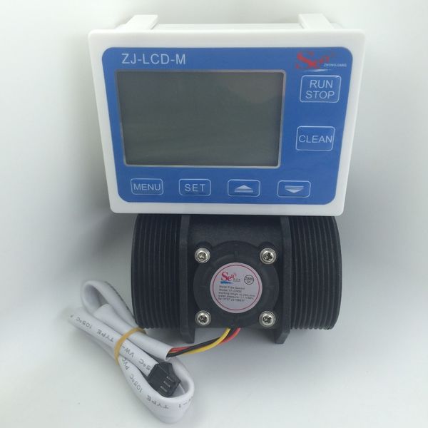 

yf-dn50 g2" inch water flow meter sensor flowmeter caudalimetr counter indicator + digital lcd water flow system 10-200l/min