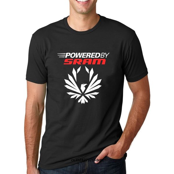 

funny men t shirt white black tee bikeer poweredby sram eagle men's street t-shirt cotton short sleeves tee clothing
