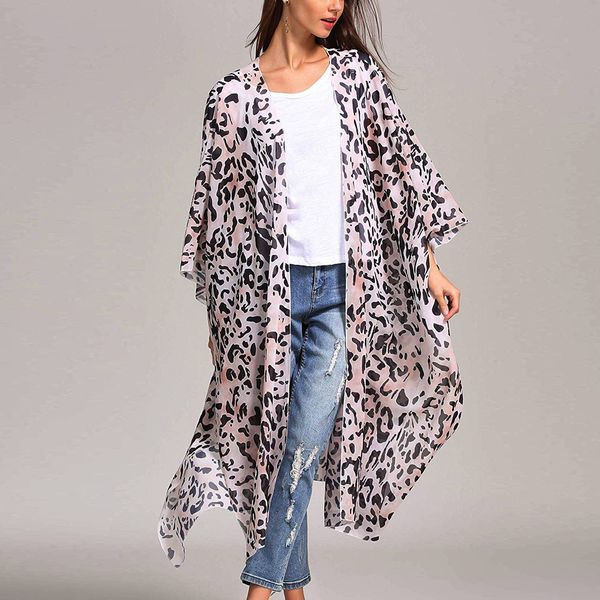 

korean clothes 2019 sexyÂ women fashion leopard print coat suit bikini swimwear beach swimsuit smock tee shirt femme, White